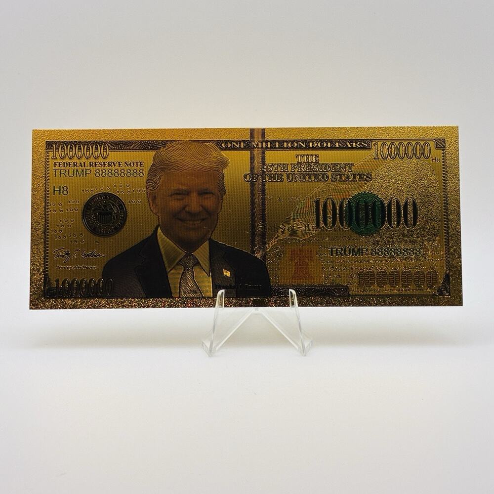 Donald Trump $1,000,000 Gold Foil Commemorative Note Collectible Gift